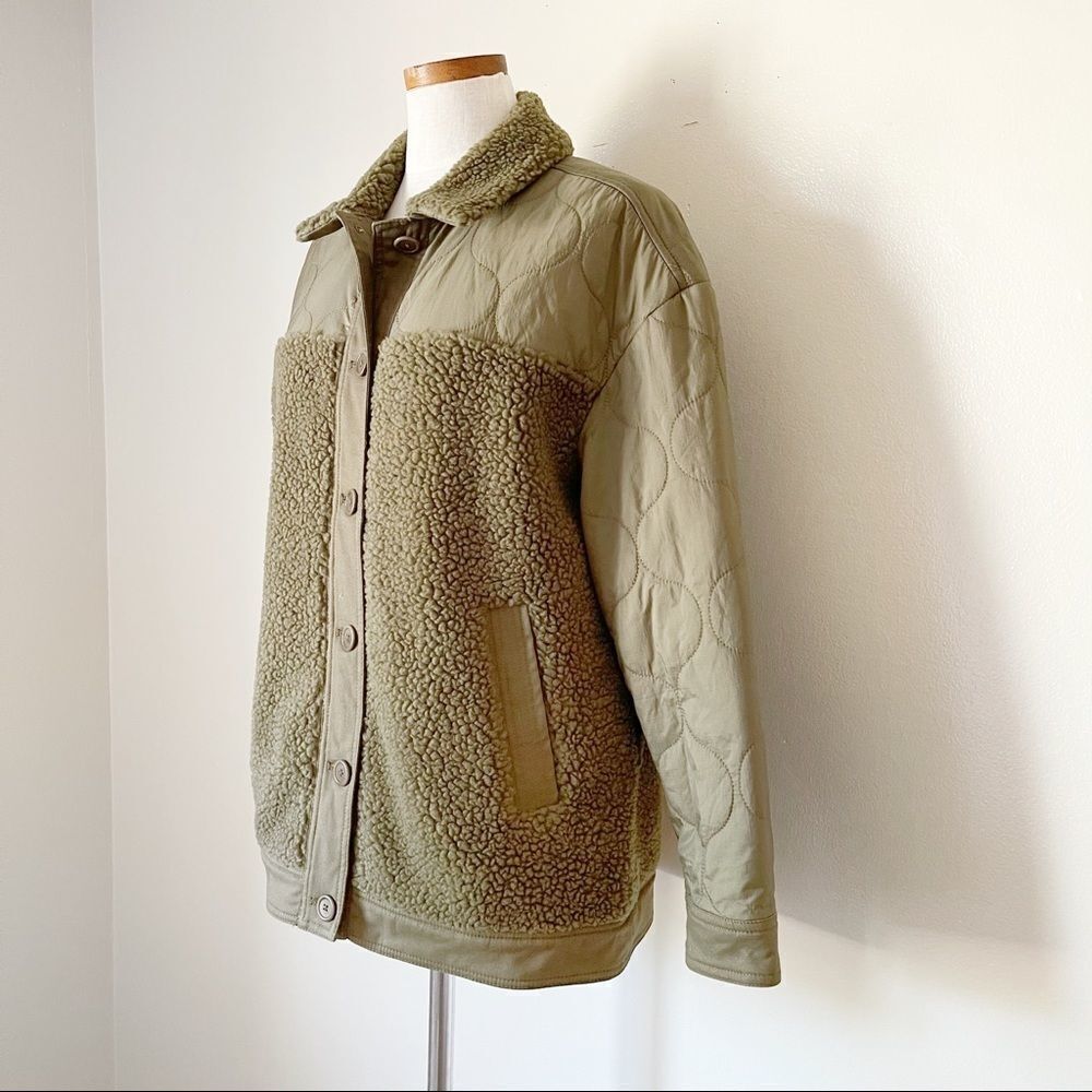 Madewell Olive Green Hybrid Sherpa Jacket NWT Medium - Picture 5 of 9